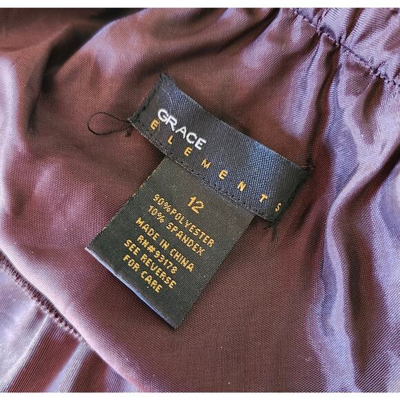 Vintage 80s Women Sz 12 Brown Crushed Velvet Tiered Layered Midi SKIRT - Picture 2 of 7